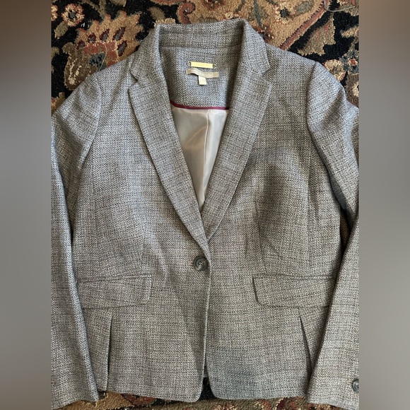 Talbots woven in Italy luxury collection Charcoal wool Textured blazer Jacket - Picture 5 of 10